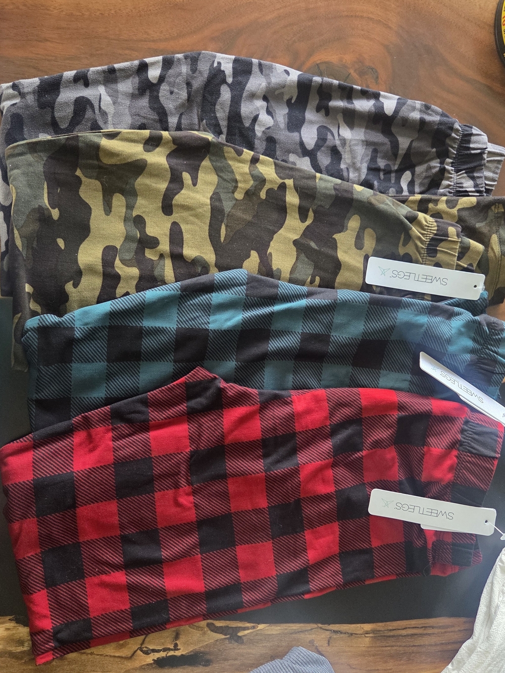 Sweetlegs Bundle - Red Buffalo Plaid, Teal Buffalo Plaid, Olive Camo, Gray Camo